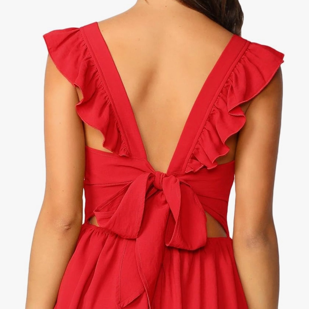 Red Ruffle Dress - Picture 6 of 7
